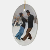 -Romantische ijsSkaters Keramisch Ornament (Links)