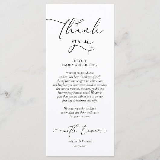 Romantische instelling voor een binnenplaats Dank  Programma (Voorkant)