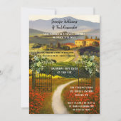 Romantische Italiaanse huwelijksreceptie aangepast Kaart (Voorkant)