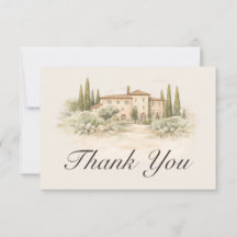 Romantische Italiaanse Toscaanse Huwelijks Dankkaa