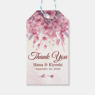 Romantische Japanse Roze Kersenbloesem Cadeaulabel