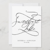 Romantische kalligrafie 5x7-inch Lieverd tabelnumm Kaart (Achterkant)