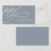 Romantische kalligrafie | Blauwe en witte website  Informatiekaartje (Voorkant / Achterkant)