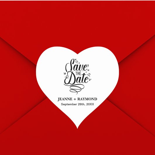 Romantische Kalligrafie Bruiloft Custom Save the D Hart Sticker