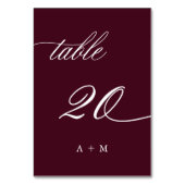 Romantische kalligrafie bruiloft nummer 20, Bourgo Kaart (Voorkant)