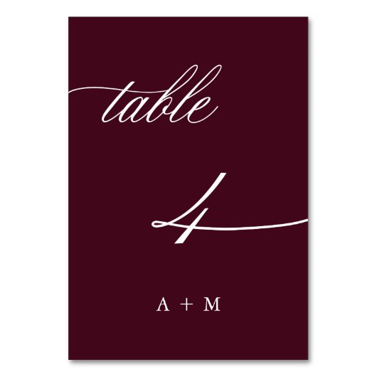 Romantische kalligrafie bruiloft nummer 4, Bourgon Kaart (Achterkant)
