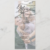 Romantische kalligrafie foto bruiloft diner menu (Voorkant)