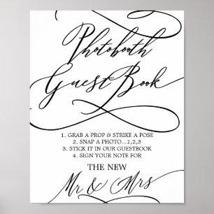 Romantische kalligrafie Fotografie Guest Book Sign Poster