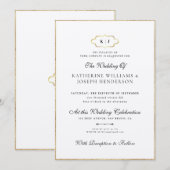 ROMANTISCHE KALLIGRAFIE GOUD KLASSIEKE MONOGRAM BR KAART (Voorkant / Achterkant)