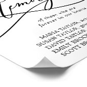 Romantische kalligrafie Huwelijk Ter Herinnering A Poster (Hoek)