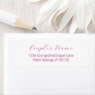 Romantische kalligrafie magenta retouradres etiket