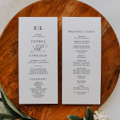 Romantische kalligrafie monogram bruiloft programm programma