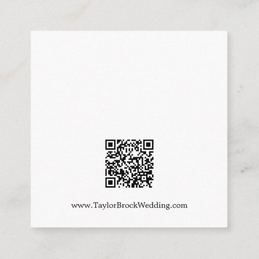Romantische Kalligrafie QR Code Bruiloft Details Informatiekaartje (Achterkant)
