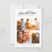 Romantische kalligrafie script fotocollage bruilof save the date (Voorkant)