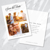 Romantische kalligrafie script fotocollage bruilof save the date