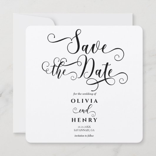Romantische kalligrafie script rustiek save the date (Voorkant)
