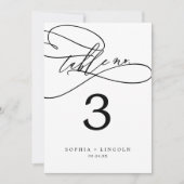 Romantische kalligrafie | Vlaams 5x7"-tabelnummer Kaart (Voorkant)