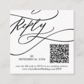 Romantische kalligrafie Vlaanderen QR Code Weddens Informatiekaartje (Voorkant)