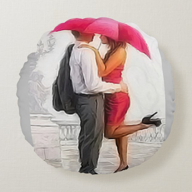 Romantische kans rond kussen (Voorkant)