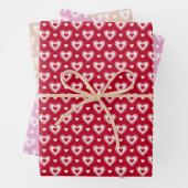 Romantische kant harten Valentijnsdag Patroon Inpakpapier Vel (In situ)