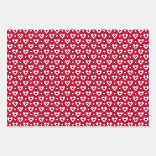 Romantische kant harten Valentijnsdag Patroon Inpakpapier Vel (Voorkant)