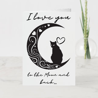 Romantische kat simpele Vouwfolie Wenskaart Folie Wenskaart