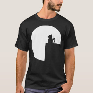 Romantische Kat Volle Maan T-shirt