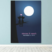 Romantische katten canvas afdruk (Insitu (Houten vloer))