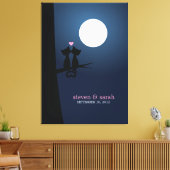 Romantische katten canvas afdruk (Insitu (Woonkamer))