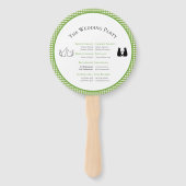 Romantische katten in liefde groene bruiloft progr handwaaier (Achterkant)