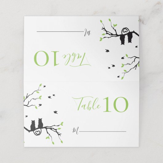 Romantische katten in liefde thema bruiloft recept (Buitenkant ongevouwen)