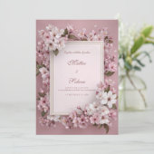 Romantische kersenbloesem bruiloft kaart (Staand voorkant)