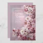 Romantische kersenbloesem bruiloft kaart (Voorkant / Achterkant)