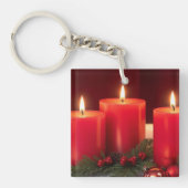 Romantische kerstkaarsen Sleutelhanger (Voorkant)