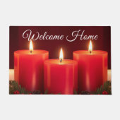 Romantische Kerstkaarsen Welkom Mat (Voorkant)