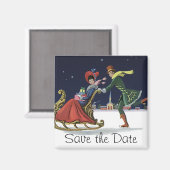 Romantische kerstliefde, bespaar de Datum! Magneet (Voorkant / Achterkant)