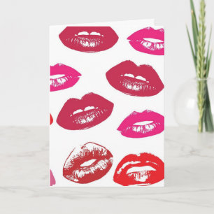 ROMANTISCHE KISSES LIPSTICK-Wenskaarten Kaart