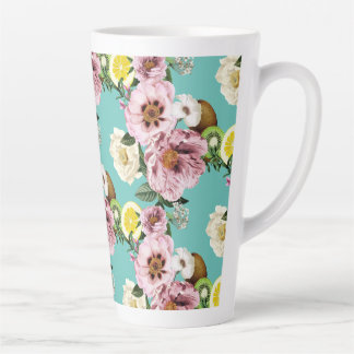 Romantische kiwi-, citroen- en pony-patroon latte mok