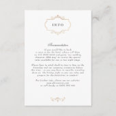 romantische klassieke goudmonogram bruiloft informatiekaartje (Voorkant)