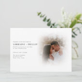 Romantische kleur foto gradient bruiloft uitnodigi kaart (Staand voorkant)