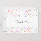 Romantische kleurrijke regenboog Confetti Bedankkaart (Voorkant)