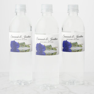 Romantische Koninklijke Blauwe of Kobalt Roze Eleg Waterfles Etiket