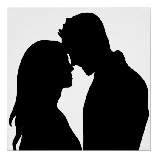 ROMANTISCHE KOPEL SILHOUETTE PERFECT POSTER (Voorkant)