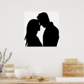 ROMANTISCHE KOPEL SILHOUETTE POSTER (Keuken)