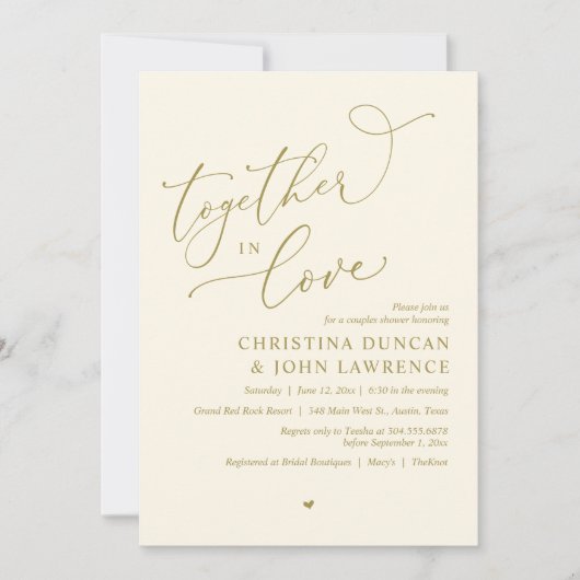 Romantische koppels douchen feest, samen verliefd kaart (Voorkant)