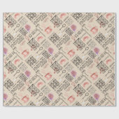 Romantische krant cadeaupapier (Vlak)