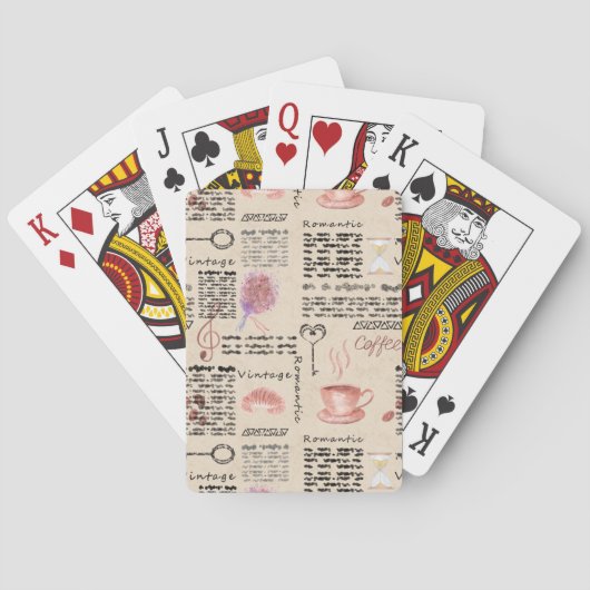 Romantische krant pokerkaarten (Achterkant)