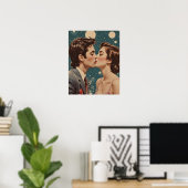 Romantische kus  poster (Thuiskantoor)