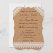 Romantische  Lace Wine Cork Wedding Invitation Kaart (Voorkant)