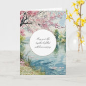 Romantische Lake Wedding Kaart (Gele Bloem)